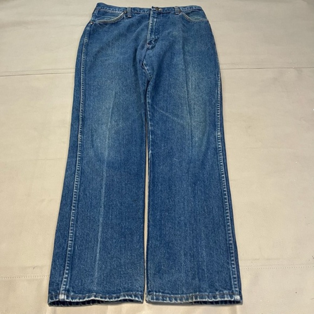 VTG Y2K‎ Men Wrangler 13MWZ USA Dark Wash Jean Blue 36x33 America Western-3836